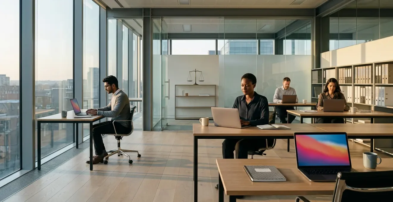 Professional team managing multiple documents during audit preparation in modern office setting