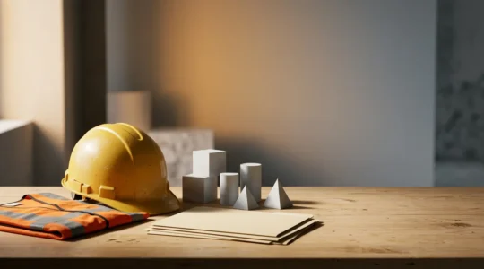 Professional editorial photograph showing construction industry financial compliance and regulatory protection