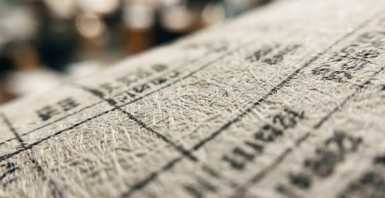Close-up macro view of financial documents showing reconciliation patterns