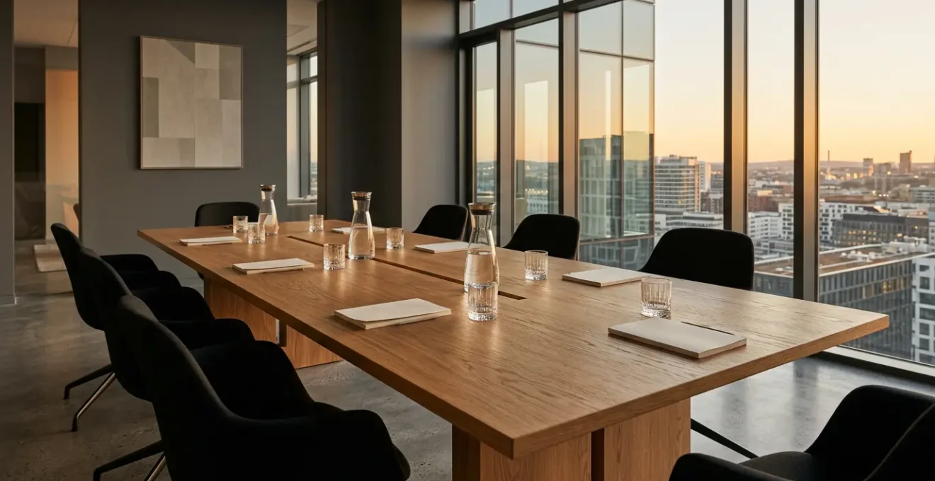 Professional financial presentation setting with clear data visualization for board members